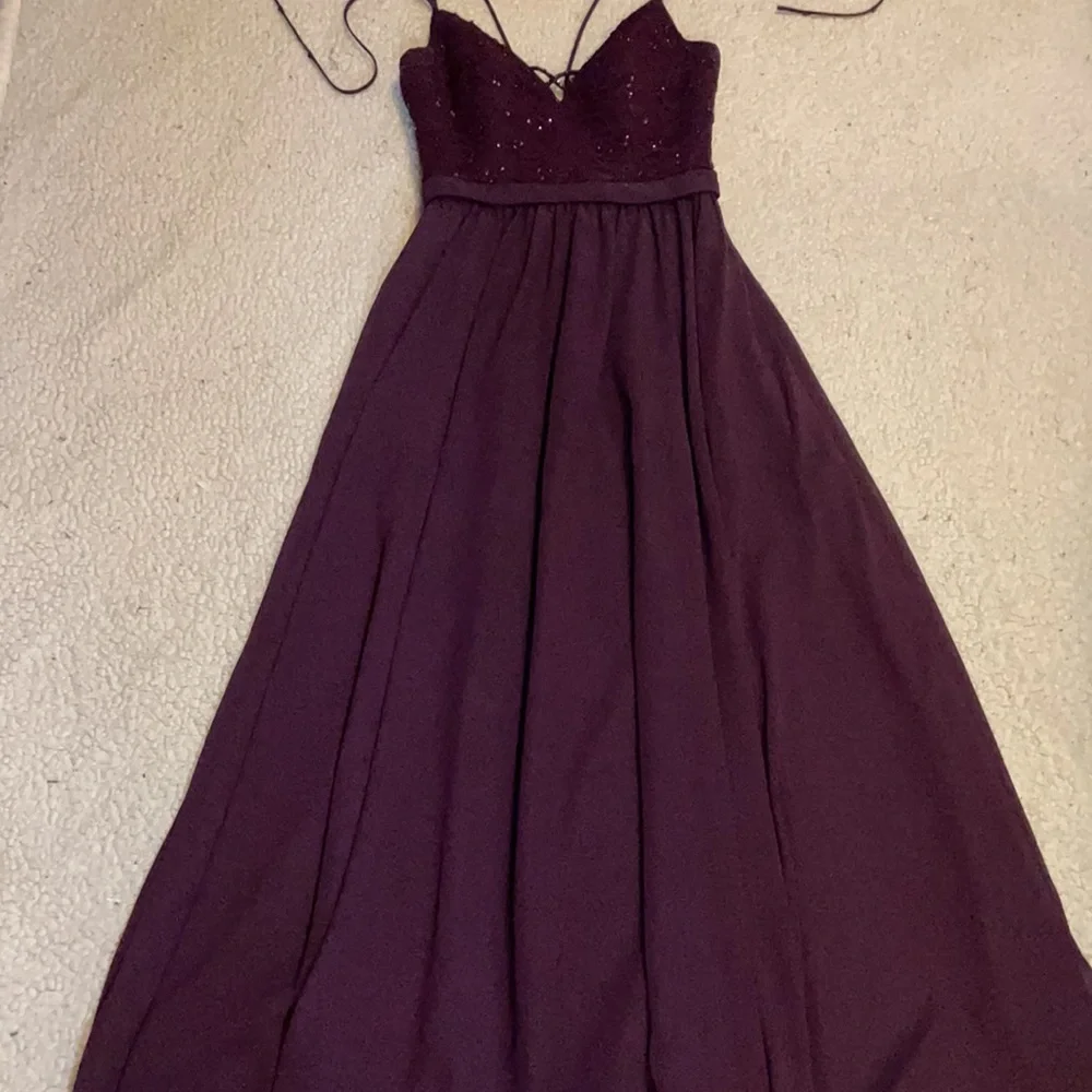 Mori Lee Madeline Gardner Bridesmaid #146 Dress Eggplant Prom - Picture 5 of 11